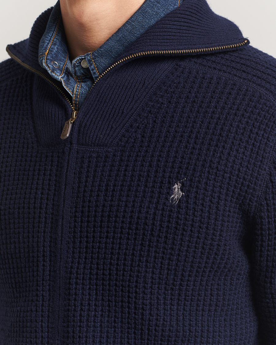 Hombres | Jerséis y prendas de punto | Polo Ralph Lauren | Cotton/Wool Full Zip Hunter Navy