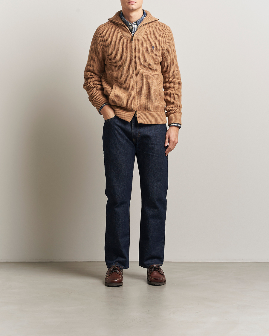 Hombres | Jerséis y prendas de punto | Polo Ralph Lauren | Cotton/Wool Full Zip Brown Sugar Melange