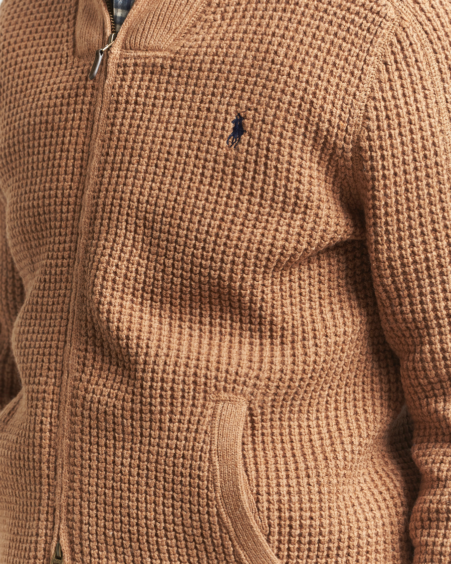 Hombres | Jerséis y prendas de punto | Polo Ralph Lauren | Cotton/Wool Full Zip Brown Sugar Melange