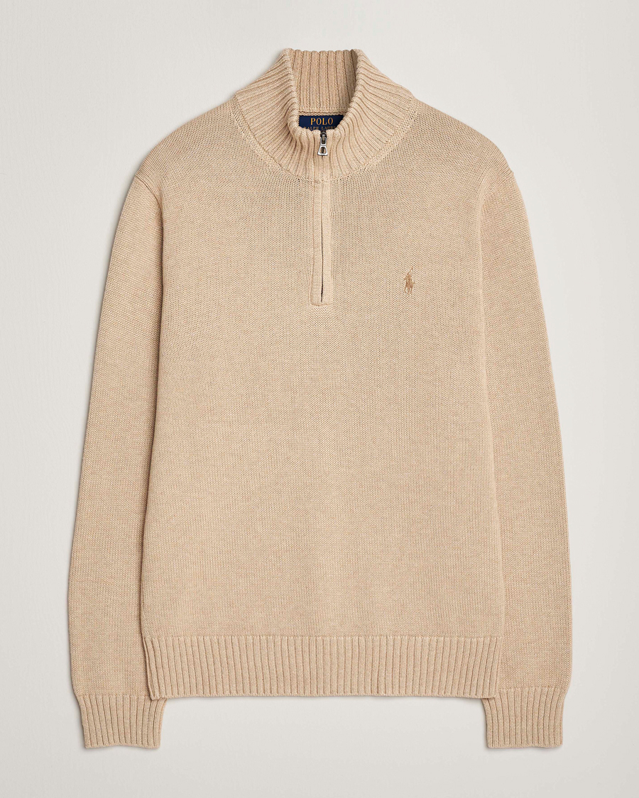 Hombres | Jerséis y prendas de punto | Polo Ralph Lauren | Cotton Pullover Half Zip Dune Melange