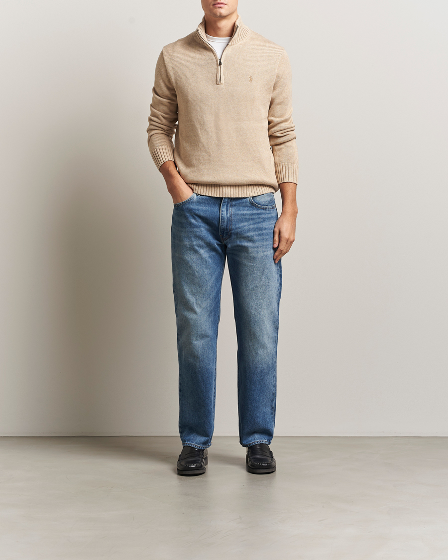 Hombres | Jerséis y prendas de punto | Polo Ralph Lauren | Cotton Pullover Half Zip Dune Melange