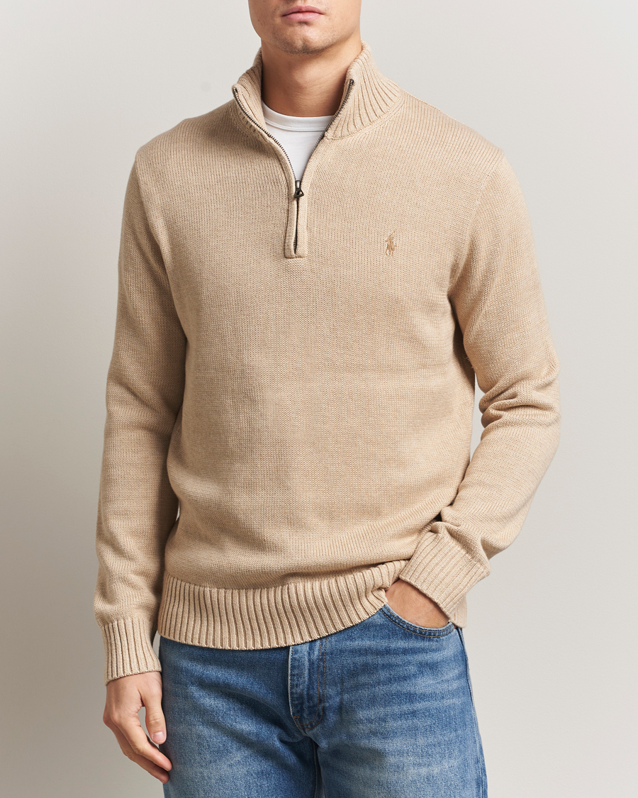 Hombres | Jerséis y prendas de punto | Polo Ralph Lauren | Cotton Pullover Half Zip Dune Melange