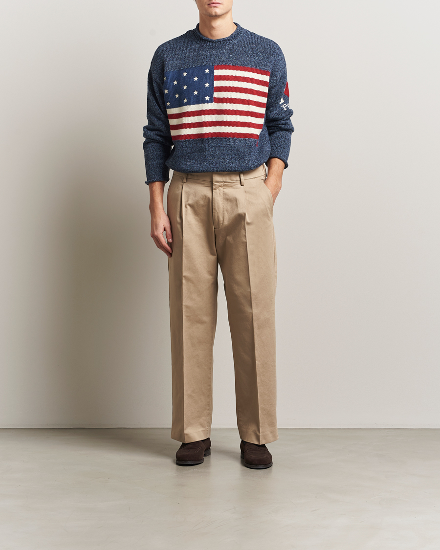 Hombres | Jerséis y prendas de punto | Polo Ralph Lauren | Cotton Flag Sweater Blue Marl