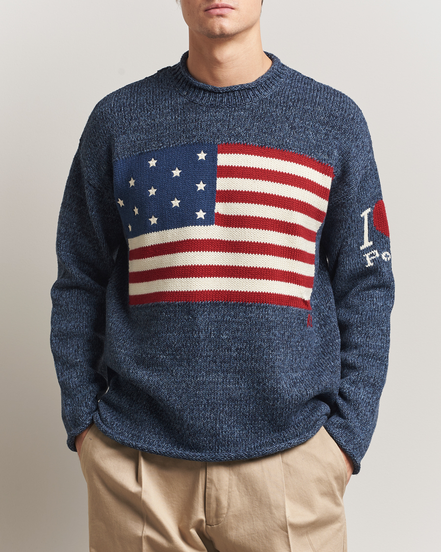 Hombres | Jerséis y prendas de punto | Polo Ralph Lauren | Cotton Flag Sweater Blue Marl