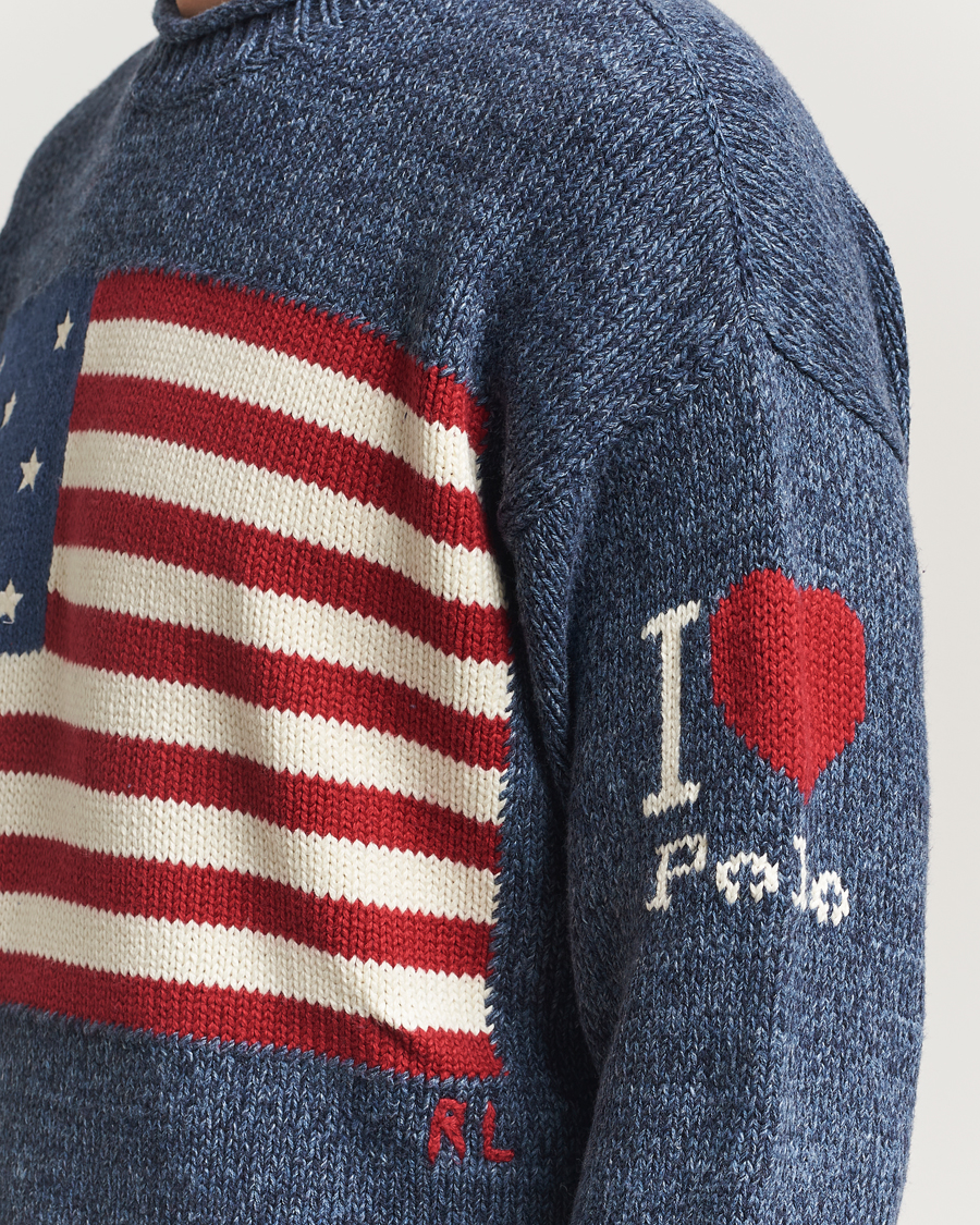 Hombres | Jerséis y prendas de punto | Polo Ralph Lauren | Cotton Flag Sweater Blue Marl