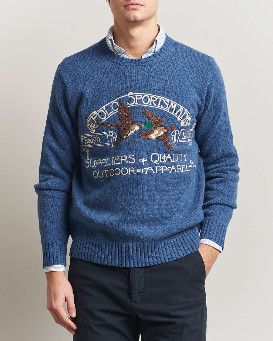 Hombres | Jerséis y prendas de punto | Polo Ralph Lauren | Cotton/Wool Printed Sweater Blue Multi