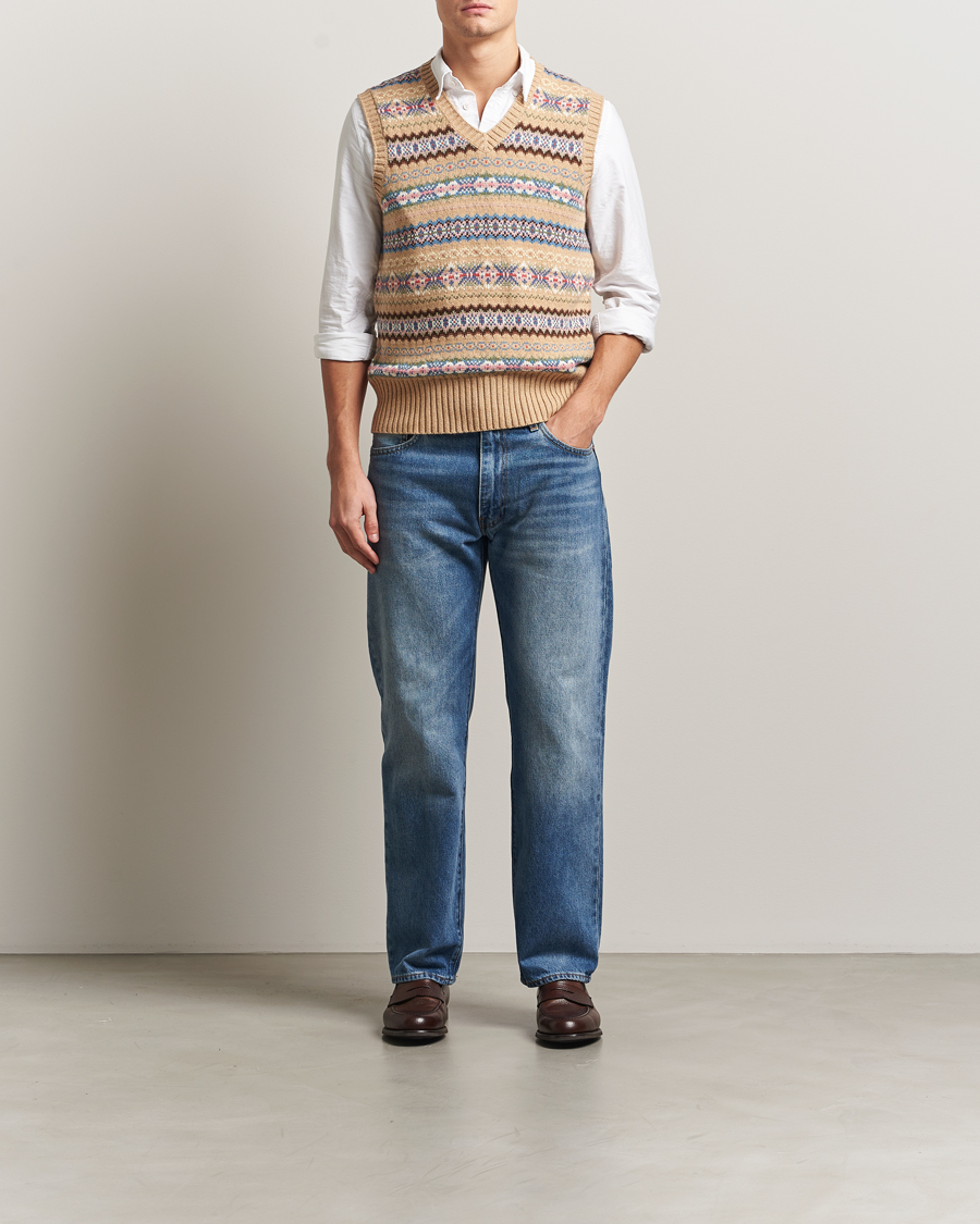 Hombres | Jerséis y prendas de punto | Polo Ralph Lauren | Cotton Wool Long Sleeve Sweater Tan Multi