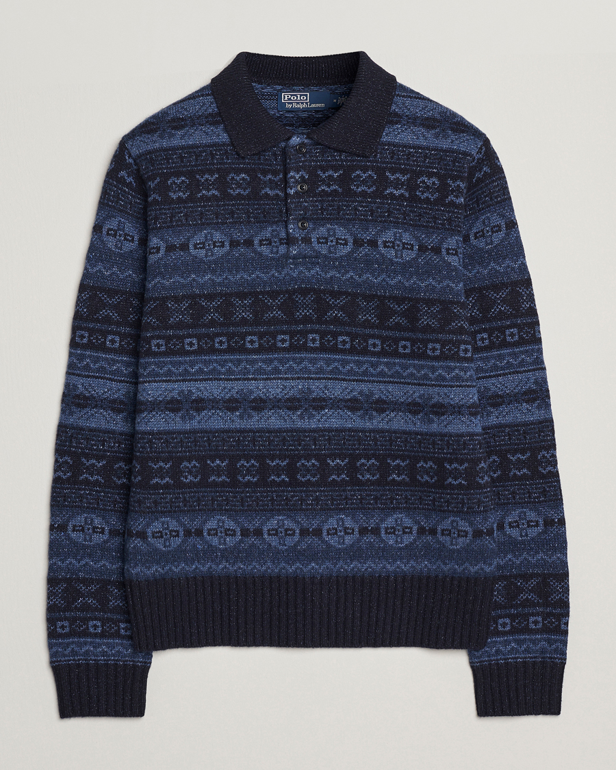 Hombres | Jerséis y prendas de punto | Polo Ralph Lauren | Wool/Linen Blend Long Sleeve Sweater Navy Multi
