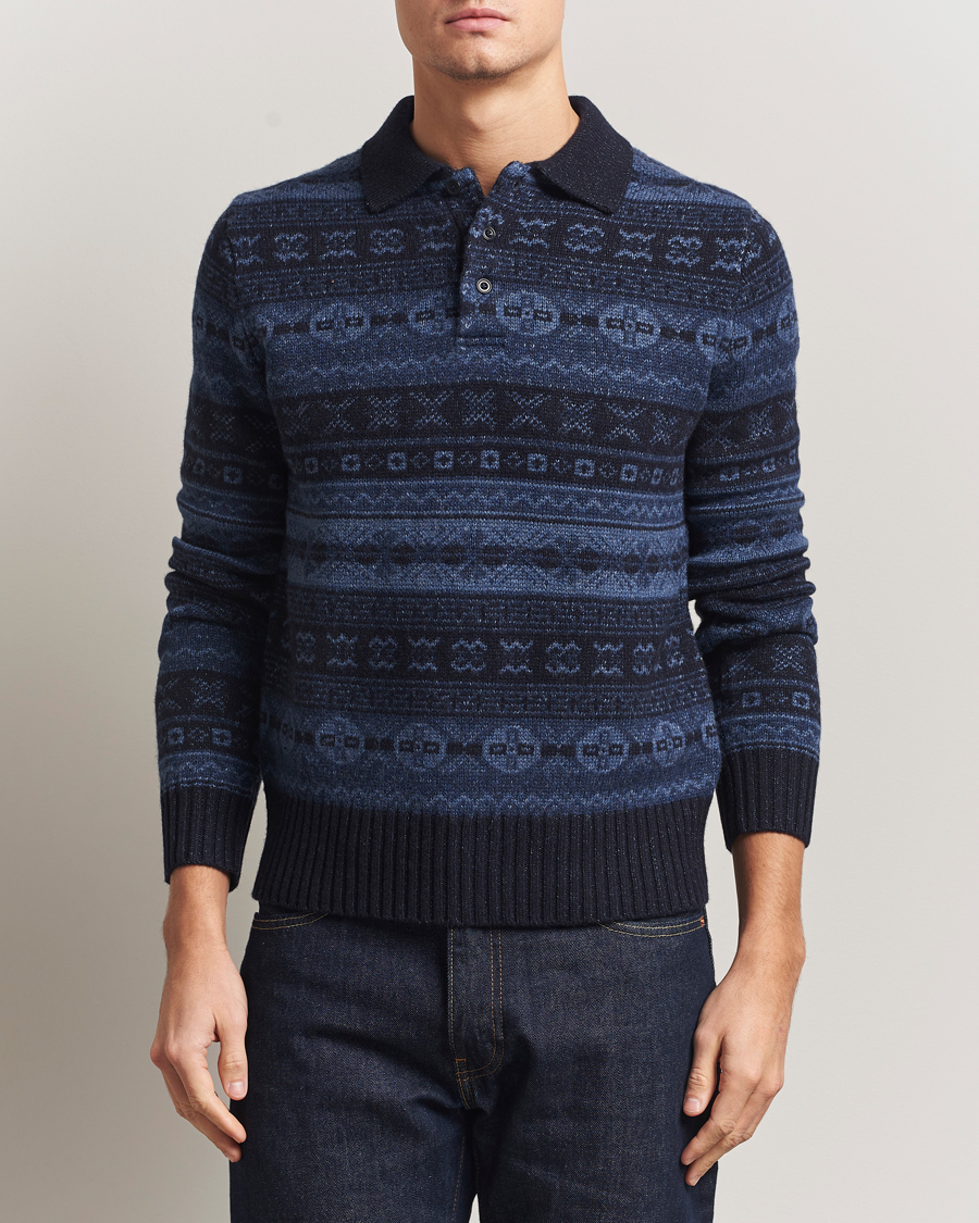 Hombres | Jerséis y prendas de punto | Polo Ralph Lauren | Wool/Linen Blend Long Sleeve Sweater Navy Multi