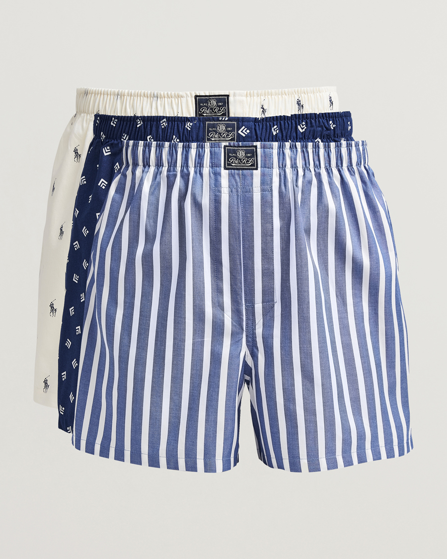 Hombres | Ropa interior y calcetines | Polo Ralph Lauren | 3-Pack Woven Boxer Blue/Navy/White