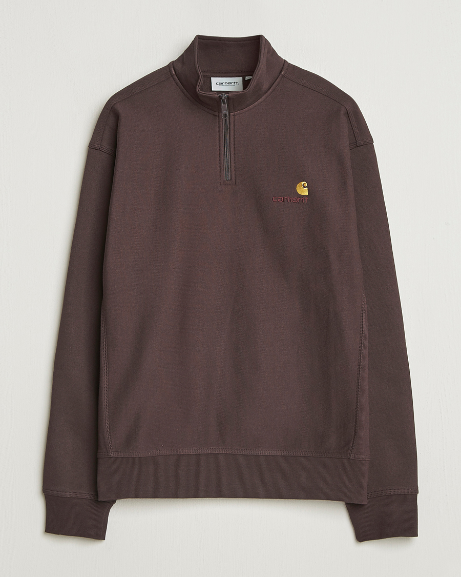 Hombres | Jerséis y prendas de punto | Carhartt WIP | Half Zip American Script Sweat Palisander