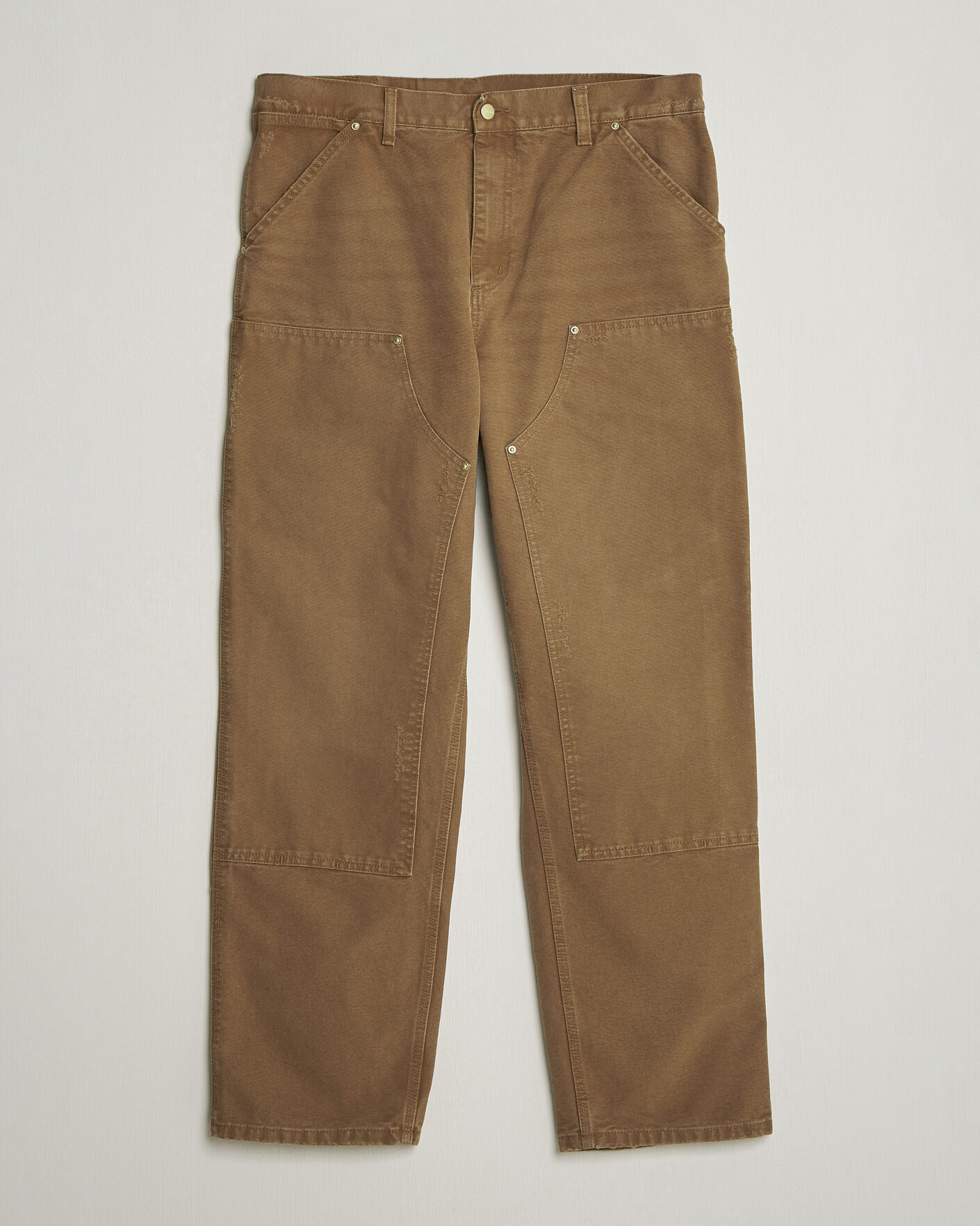 Hombres | Pantalones | Carhartt WIP | Double Knee Pants Hamilton Brown Grind Washed