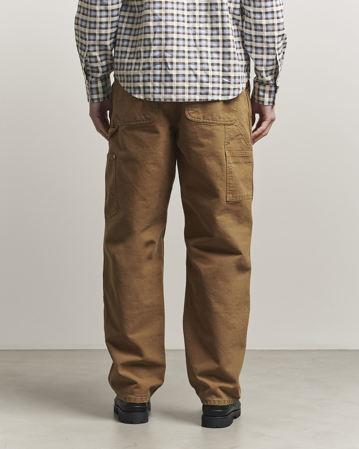 Hombres | Pantalones | Carhartt WIP | Double Knee Pants Hamilton Brown Grind Washed