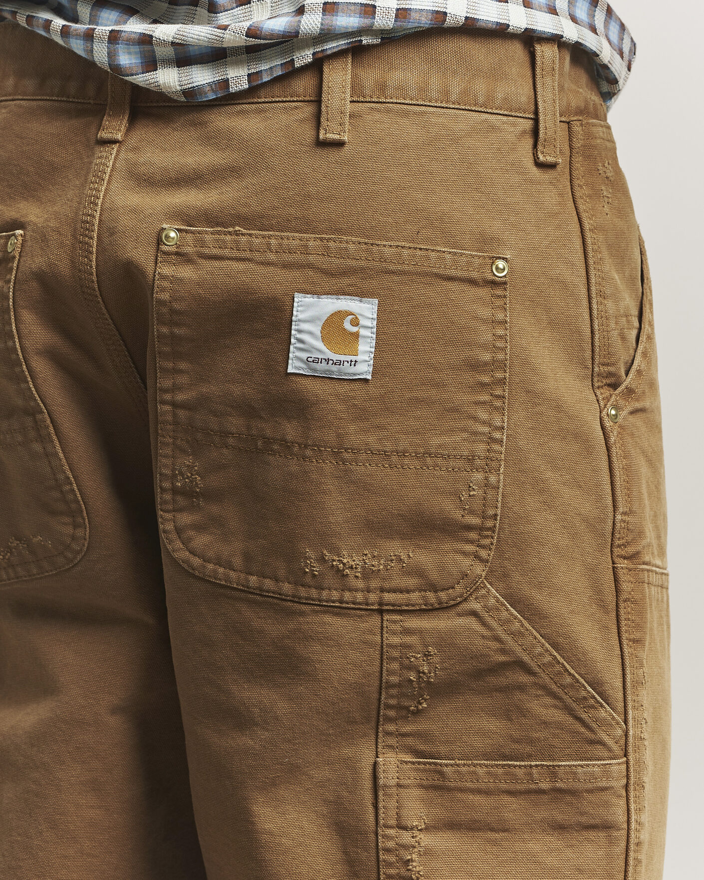 Hombres | Pantalones | Carhartt WIP | Double Knee Pants Hamilton Brown Grind Washed