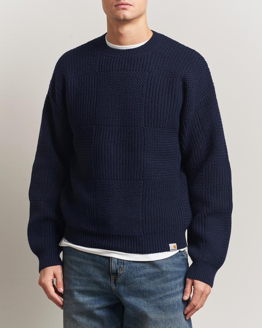 Hombres | Jerséis y prendas de punto | Carhartt WIP | Bishop Knitted Sweater Dark Navy