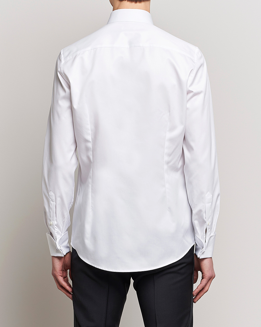 Hombres | Camisas | Stenströms | Slimline Open Smoking Shirt White
