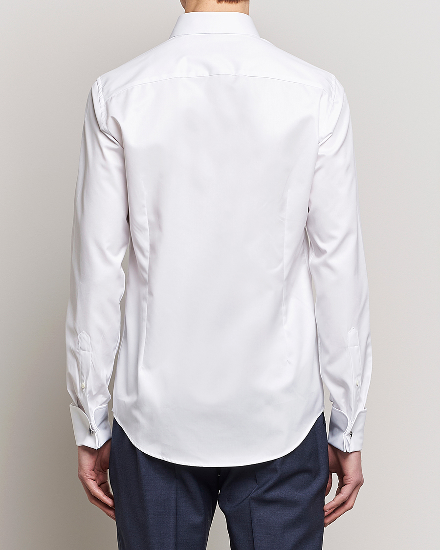 Hombres | Camisas | Stenströms | Superslim Double Cuff Cotton Shirt White
