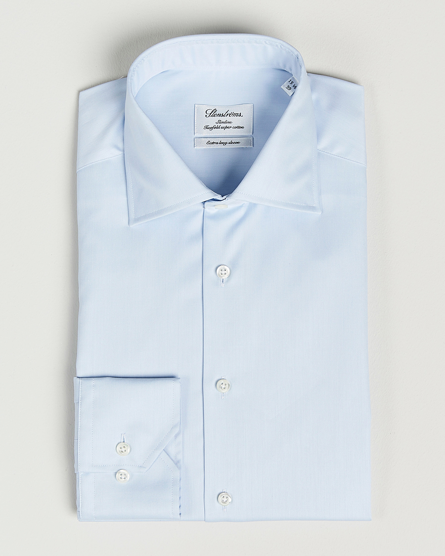 Hombres | Camisas | Stenströms | Slimline X-Long Sleeve Shirt Light Blue