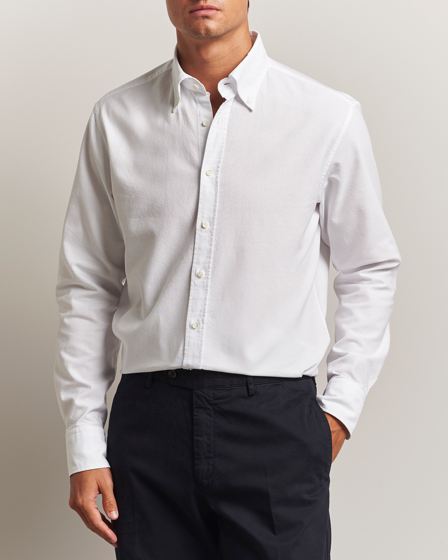 Hombres | Camisas | Stenströms | Regular Fit Oxford Shirt White