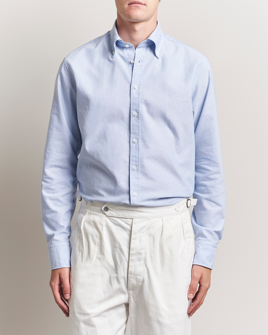 Hombres | Camisas | Stenströms | Regular Fit Oxford Shirt Light Blue