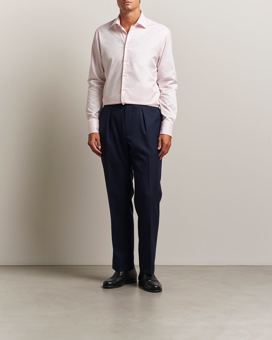 Hombres | Camisas | Stenströms | Regular Fit Cut Away Shirt Pink