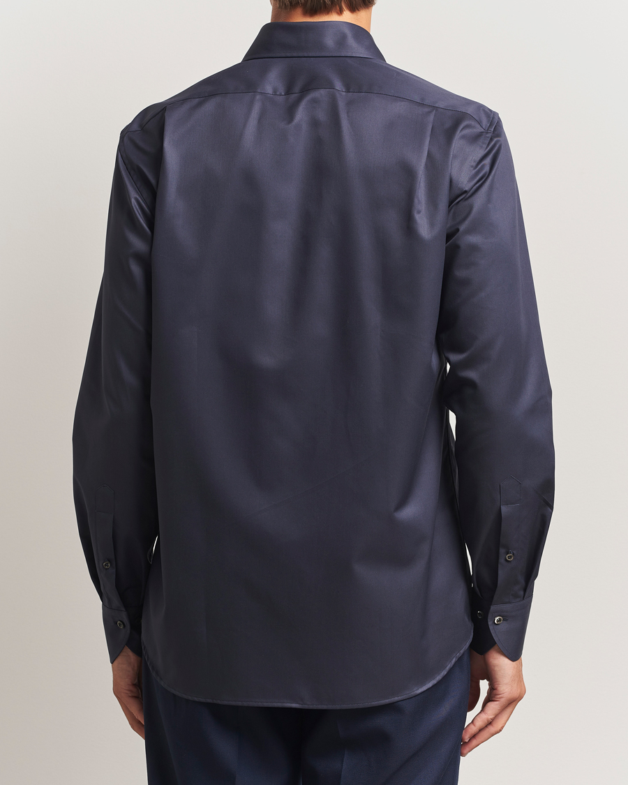 Hombres | Camisas | Stenströms | Regular Fit Extreme Cut Away Shirt Navy