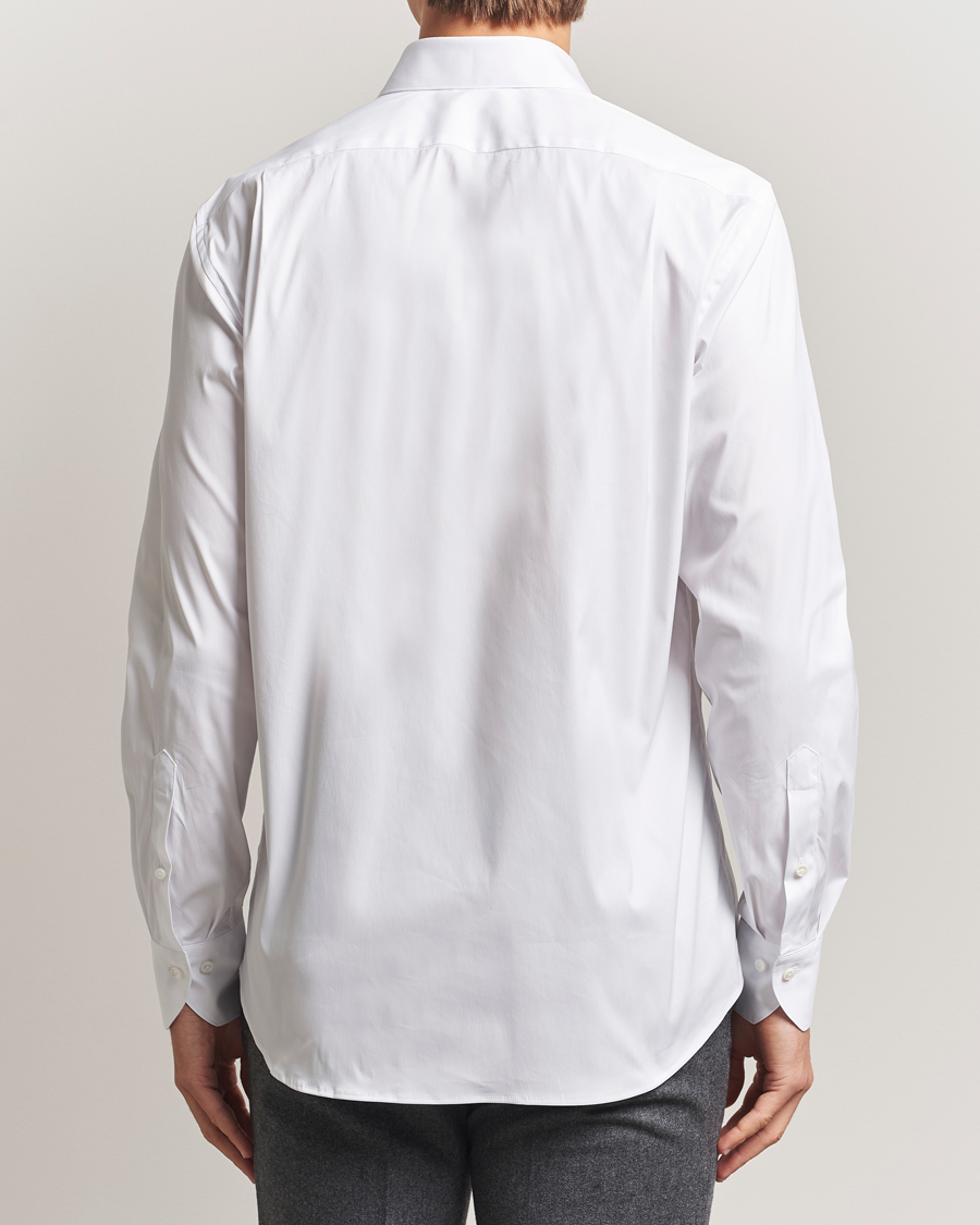 Hombres | Camisas | Stenströms | Regular Fit Cotton Stretch Shirt White