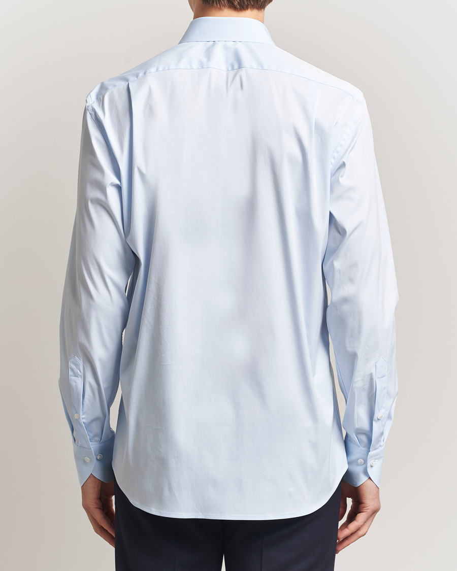 Hombres | Camisas | Stenströms | Regular Fit Cotton Stretch Shirt Light Blue