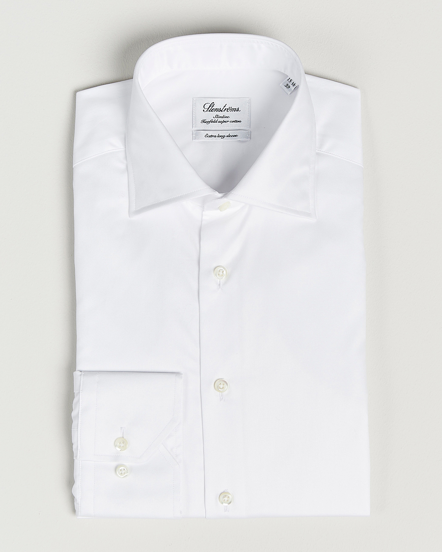 Hombres | Camisas | Stenströms | Slimline X-Long Sleeve Shirt White
