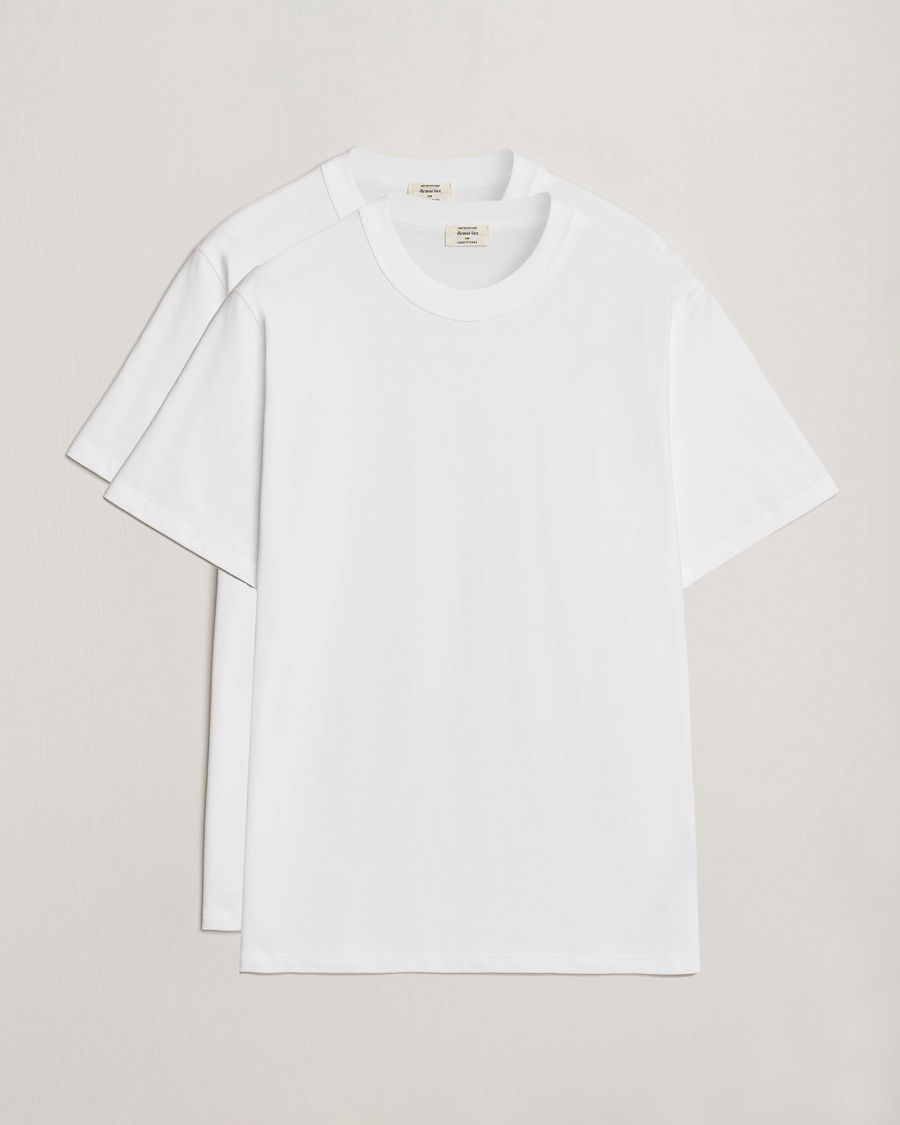 Hombres | Camisetas | Armor Lux for Care of Carl | Armor-lux 2-Pack Heritage Callac T-Shirt White/White