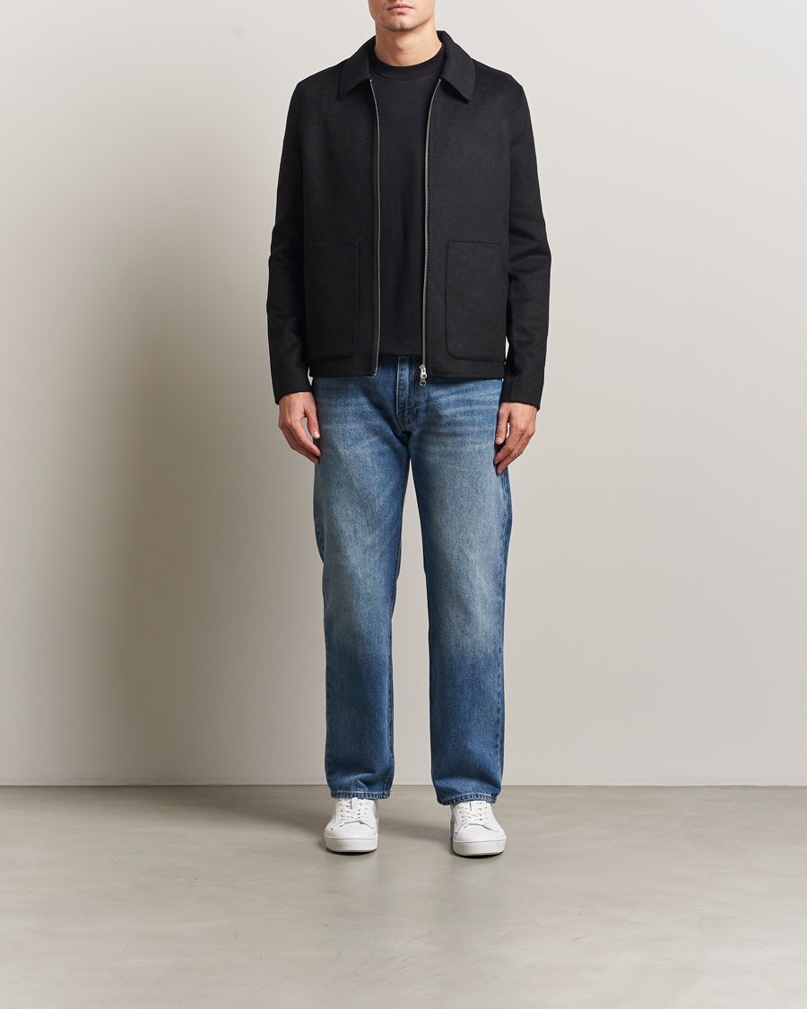 Hombres | Abrigos y chaquetas | Samsøe Samsøe | Sapaulo Wool Full Zip Shirt Jacket Black