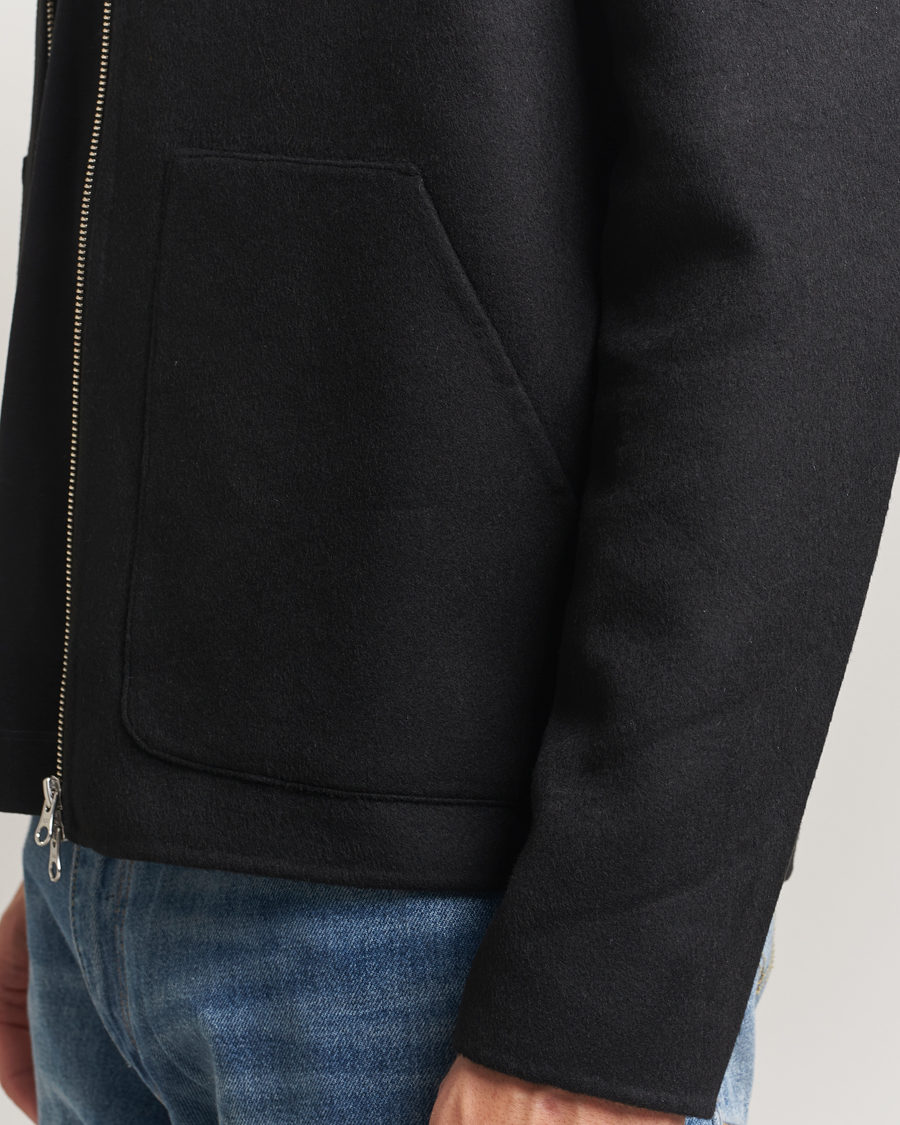 Hombres | Abrigos y chaquetas | Samsøe Samsøe | Sapaulo Wool Full Zip Shirt Jacket Black
