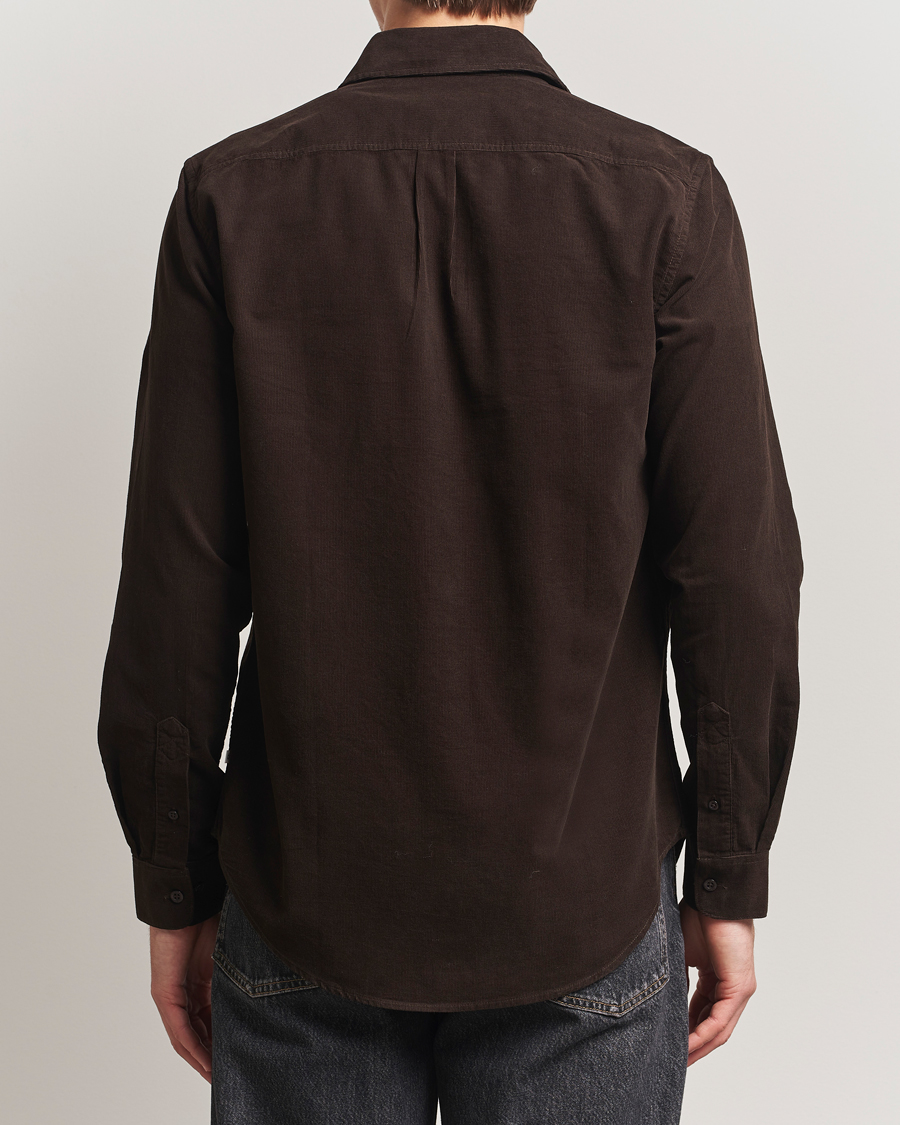 Hombres | Camisas | Samsøe Samsøe | Liam Baby Cord Shirt Black Coffee