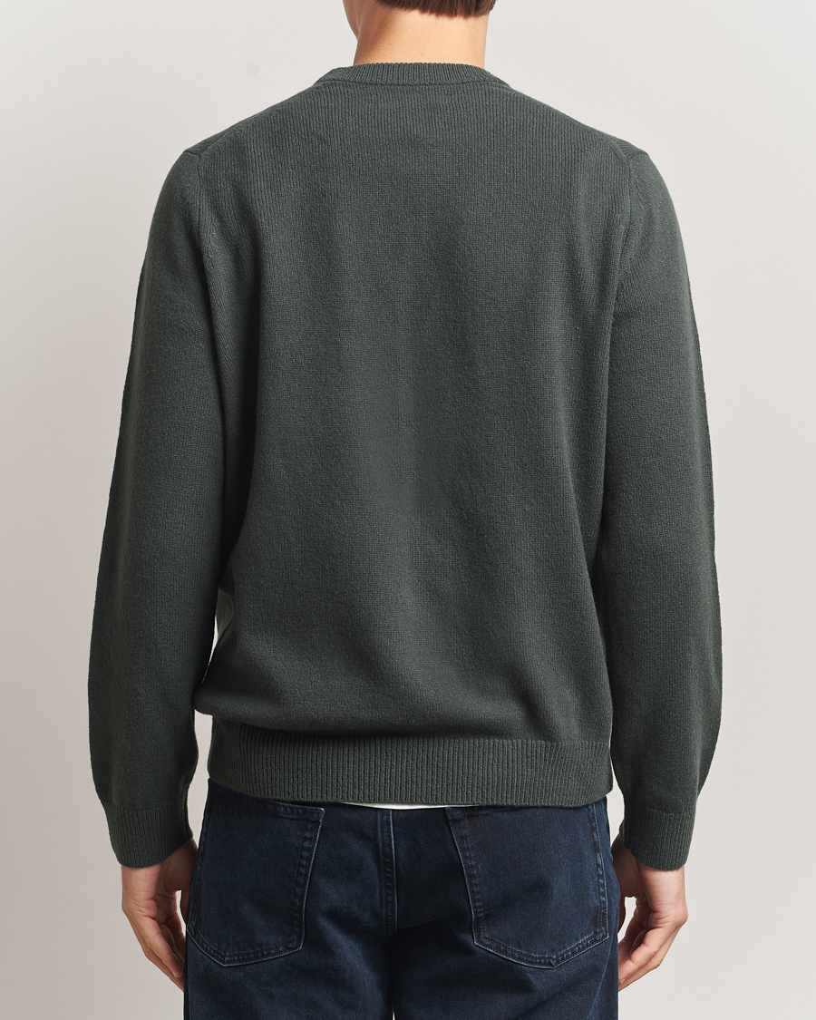 Hombres | Jerséis y prendas de punto | Samsøe Samsøe | Isak Knitted Crew Neck Dark Evergreen