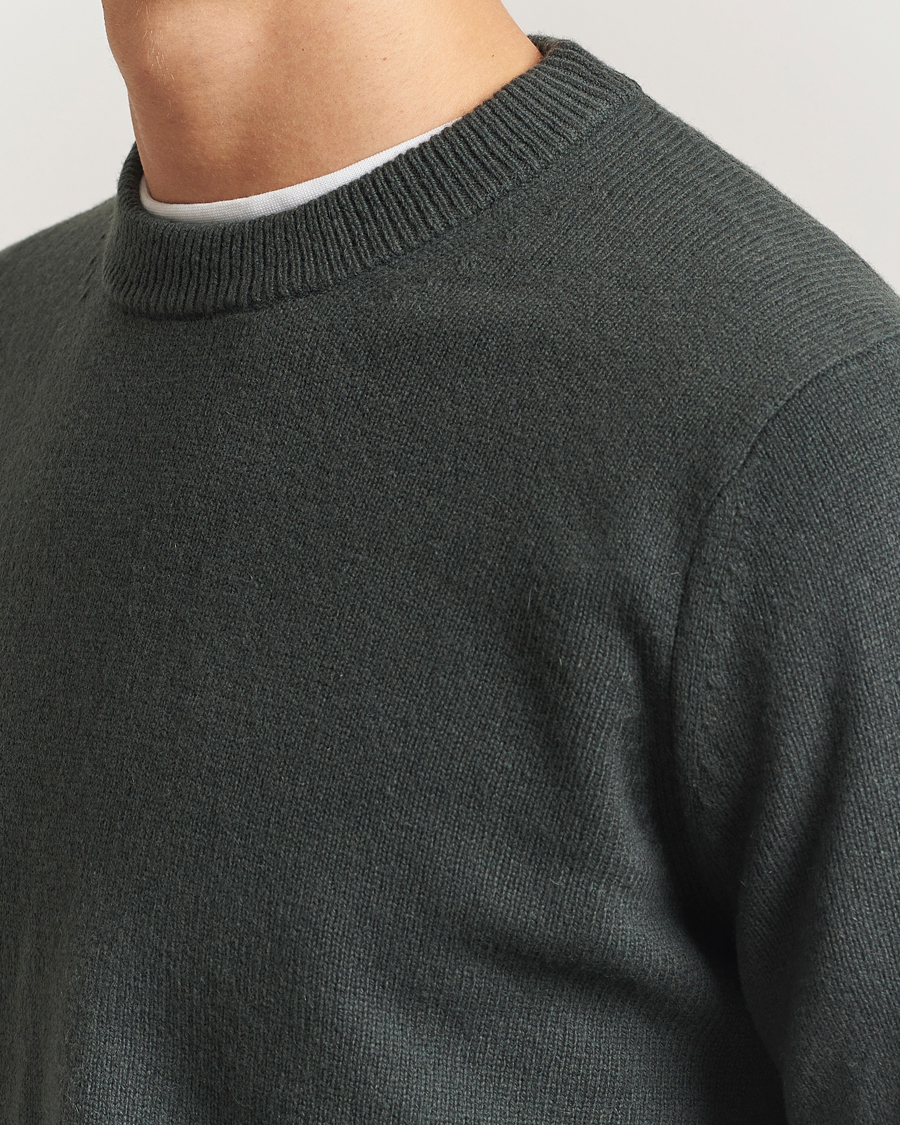 Hombres | Jerséis y prendas de punto | Samsøe Samsøe | Isak Knitted Crew Neck Dark Evergreen