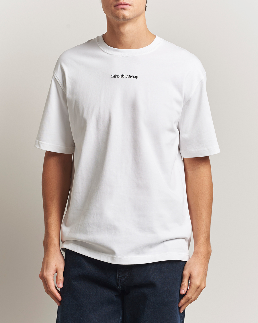 Hombres | Camisetas | Samsøe Samsøe | Dinner Printed Crew Neck T-Shirt White