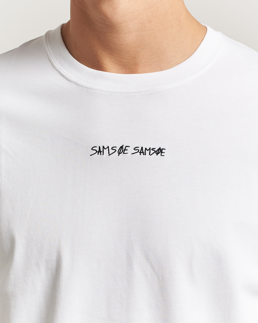 Hombres | Camisetas | Samsøe Samsøe | Dinner Printed Crew Neck T-Shirt White