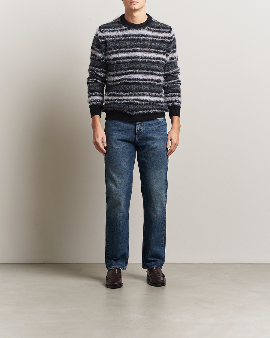 Hombres | Jerséis y prendas de punto | Samsøe Samsøe | Finnley Striped Knitted Sweater Black Multi