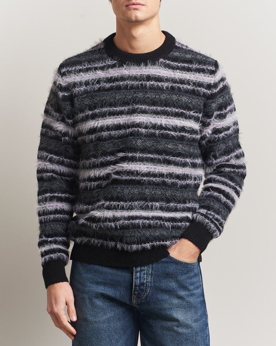Hombres | Jerséis y prendas de punto | Samsøe Samsøe | Finnley Striped Knitted Sweater Black Multi