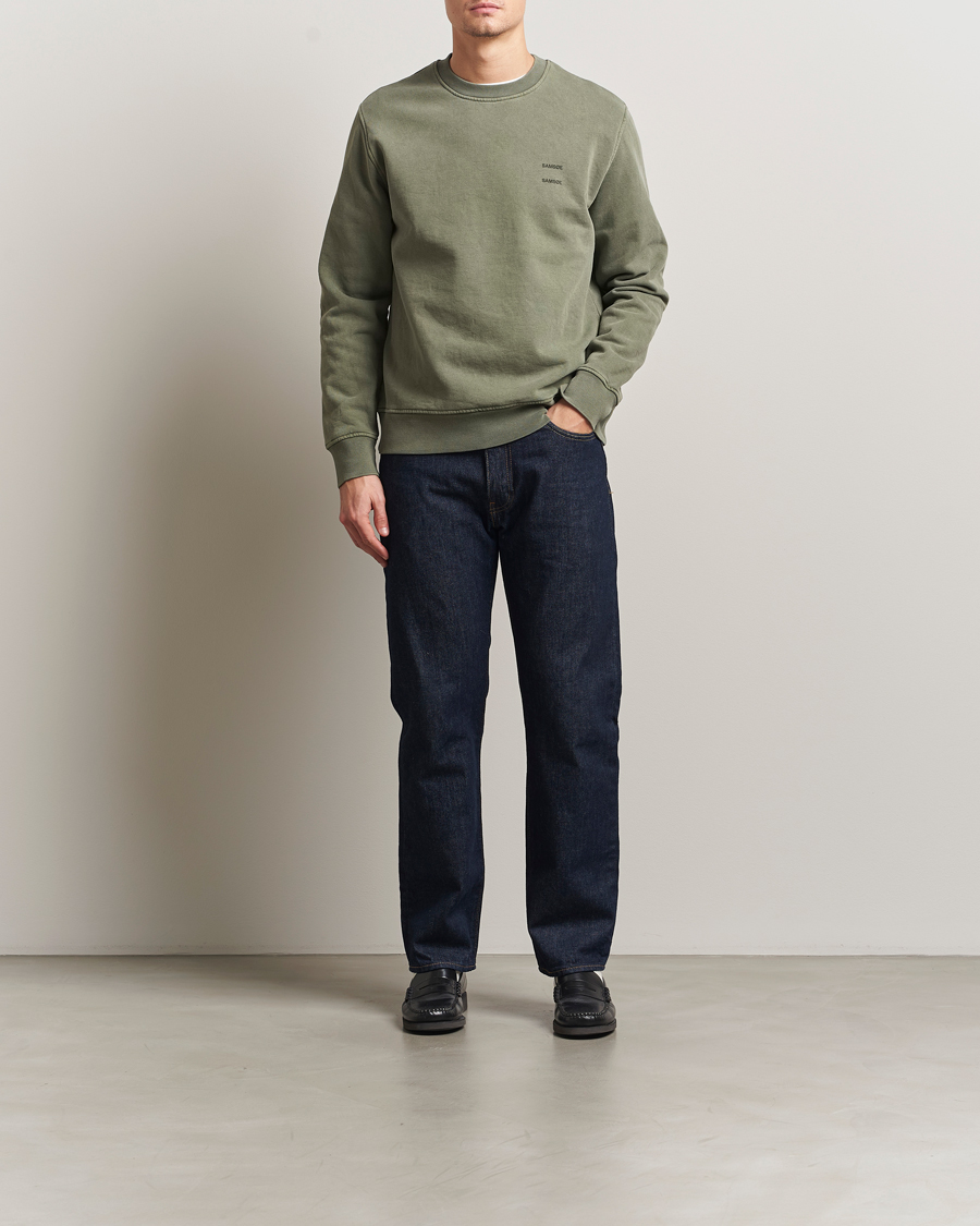 Hombres | Jerséis y prendas de punto | Samsøe Samsøe | Joel Organic Cotton Washed Sweatshirt Castor Grey