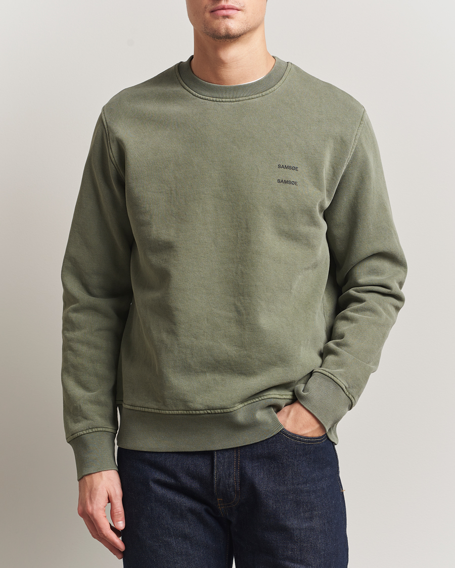 Hombres | Jerséis y prendas de punto | Samsøe Samsøe | Joel Organic Cotton Washed Sweatshirt Castor Grey