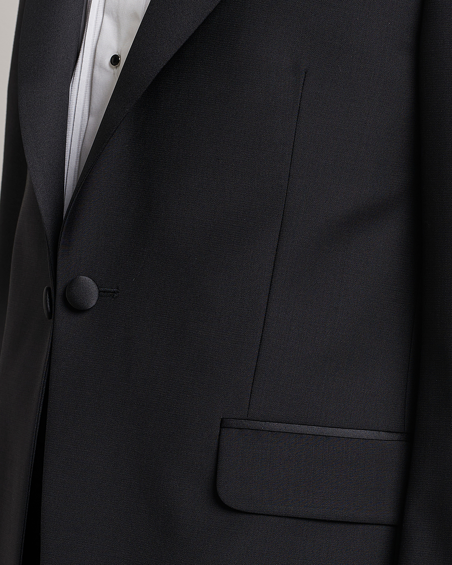 Hombres | Blazers | Oscar Jacobson | Frampton Wool Tuxedo Blazer Black