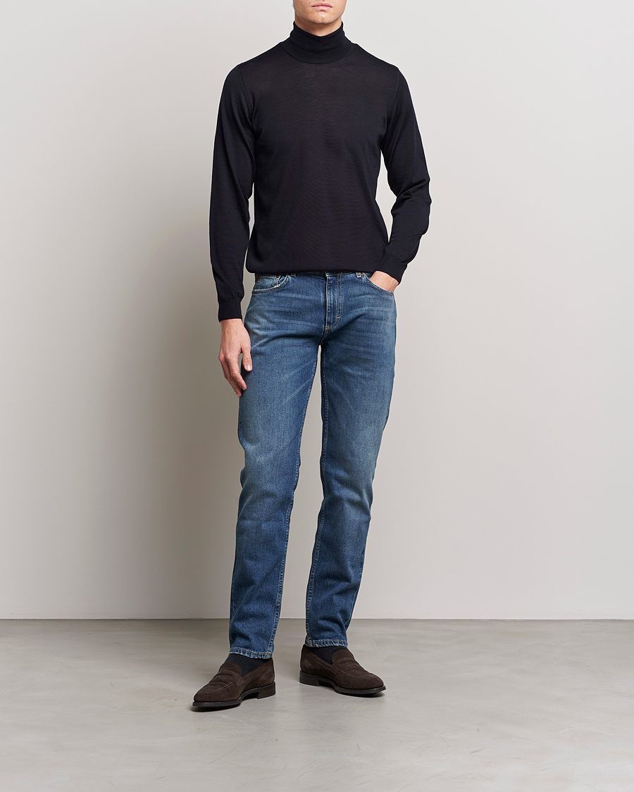Hombres | Pantalones | Oscar Jacobson | Albert Cotton Stretch Jeans Vintage Wash