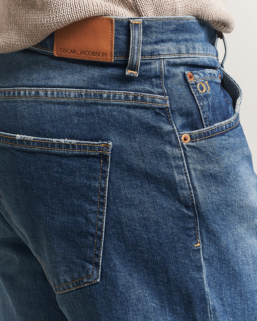 Hombres | Pantalones | Oscar Jacobson | Karl Cotton Stretch Jeans Vintage Wash