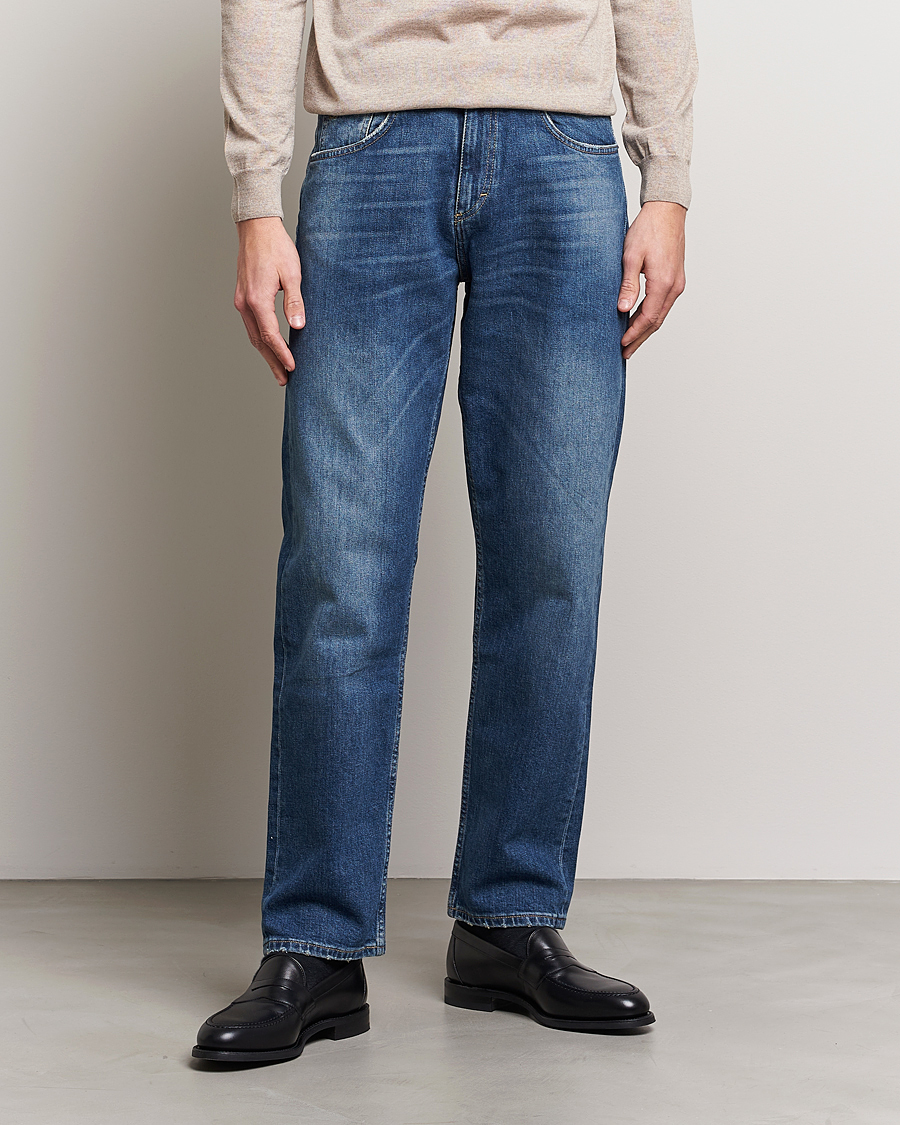 Hombres | Pantalones | Oscar Jacobson | Johan Cotton Stretch Jeans Vintage Wash