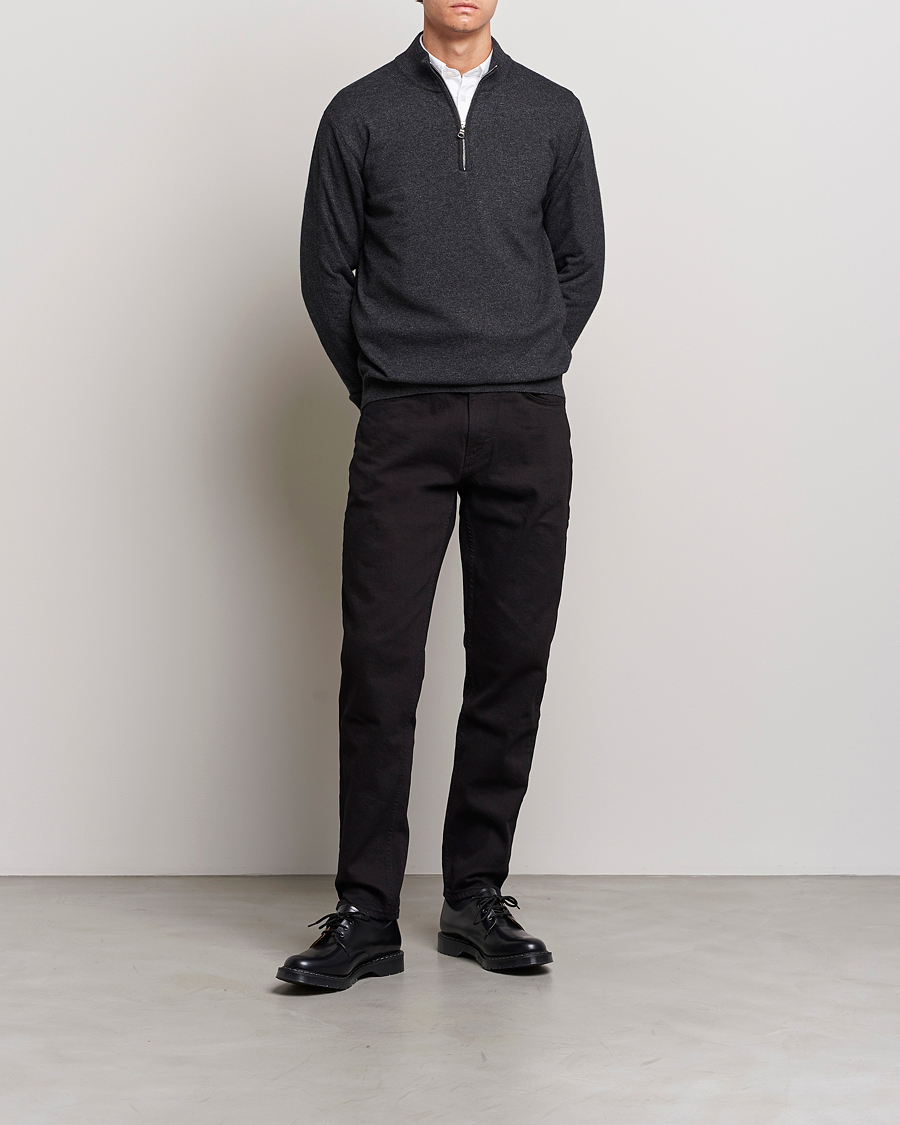 Hombres | Pantalones | Oscar Jacobson | Karl Cotton Stretch Jeans Black