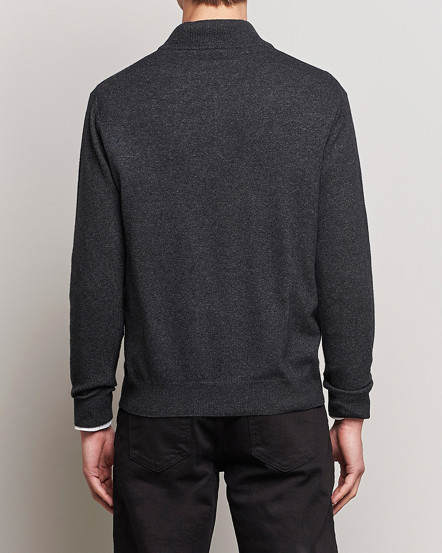 Hombres | Jerséis y prendas de punto | Oscar Jacobson | Patton Wool Half-Zip Grey