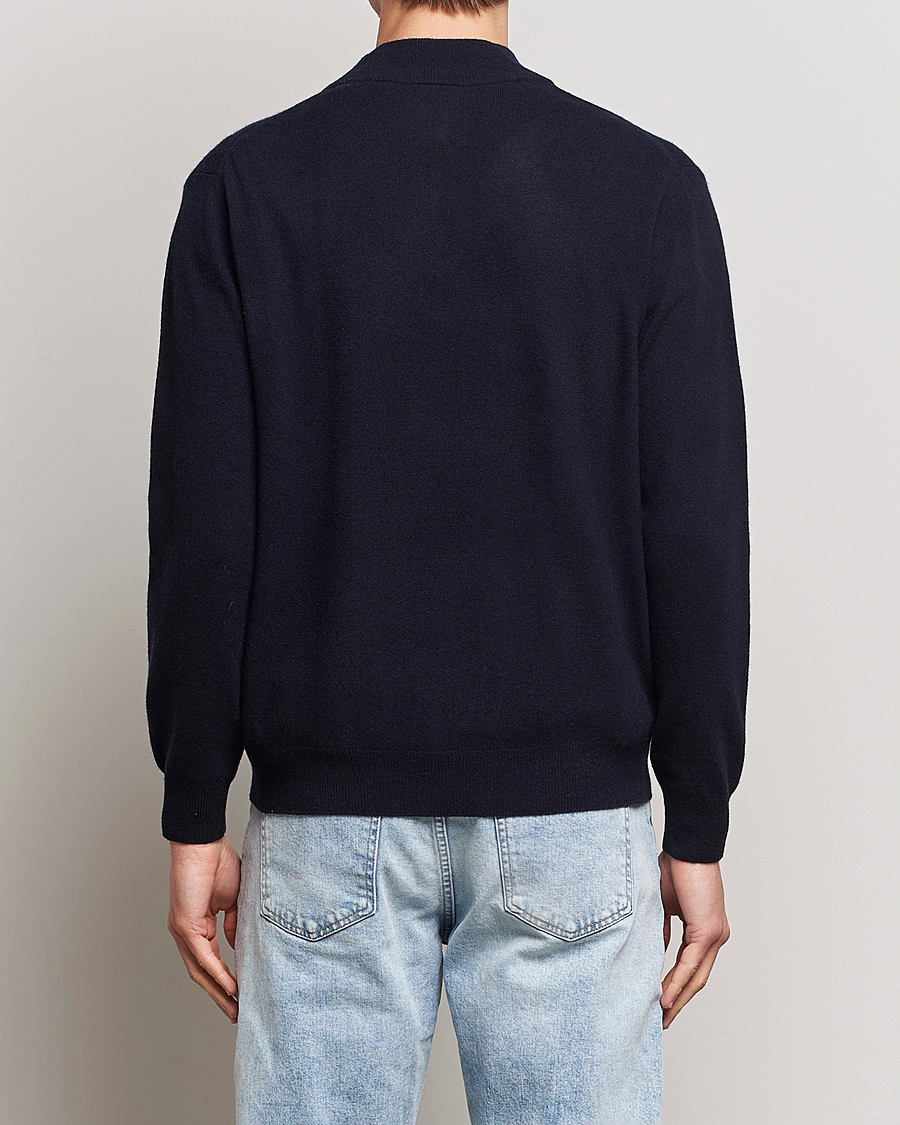 Hombres | Jerséis y prendas de punto | Oscar Jacobson | Patton Wool Half-Zip Navy