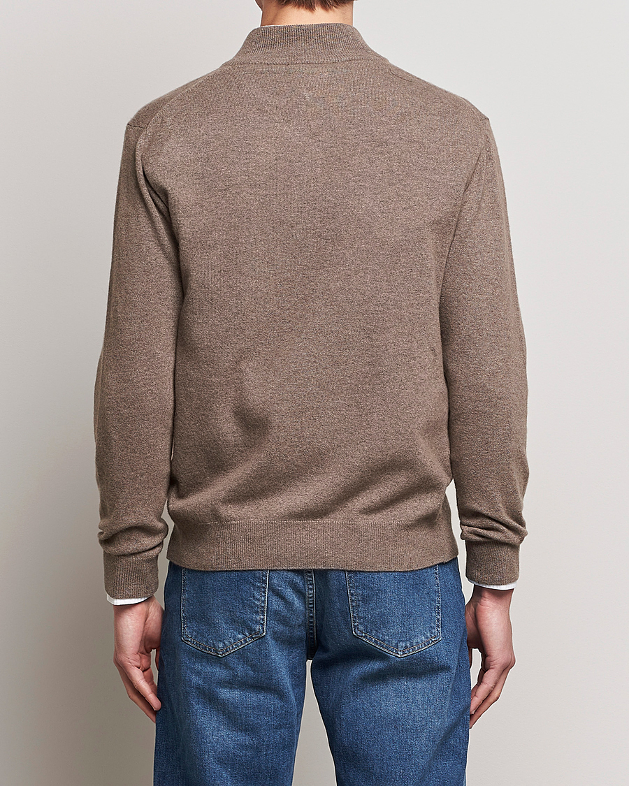 Hombres | Jerséis y prendas de punto | Oscar Jacobson | Patton Wool Half-Zip Beige