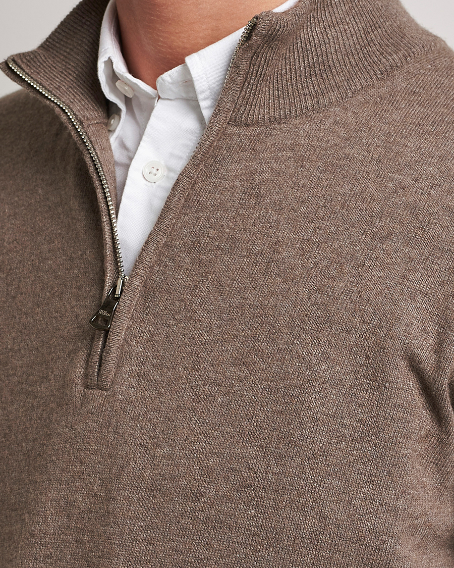 Hombres | Jerséis y prendas de punto | Oscar Jacobson | Patton Wool Half-Zip Beige